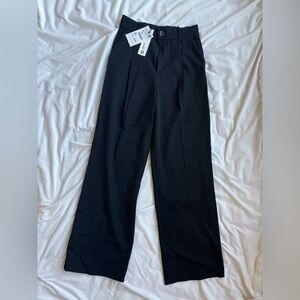 NWT Zara High Waist Wide Leg Black Dress Pants